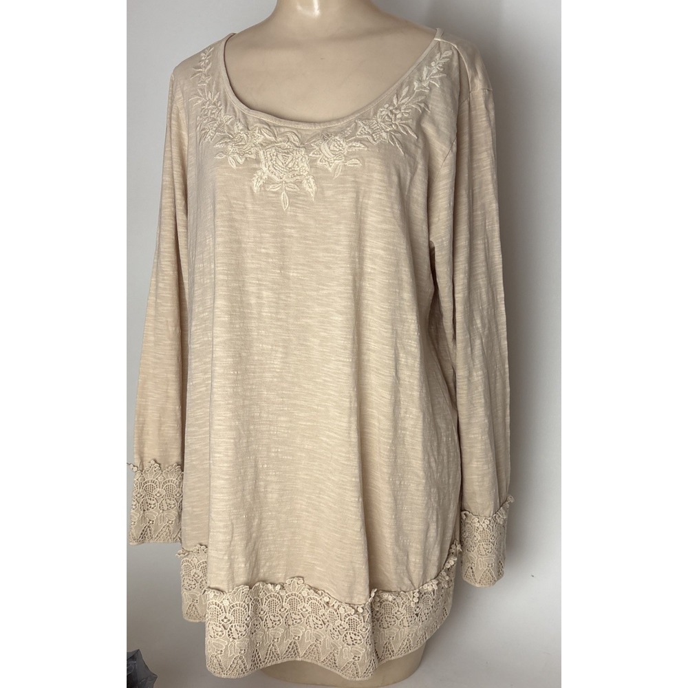 April Cornell XL Maggie Sunwashed T-Shirt Romantic Boho Cottagecore Feminine New